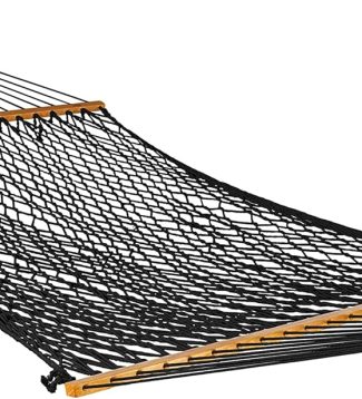 Bliss Hammocks BH-410BK Classic Rope Hammock with Spreader Bar, Black, 80"L x 60"W